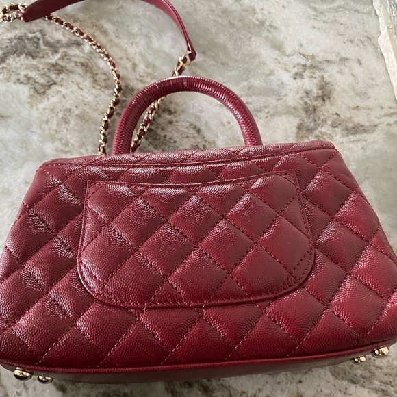 Pre owned authentic!!!!! coco handle CHANEL mini burgundy - Picture 5 of 15